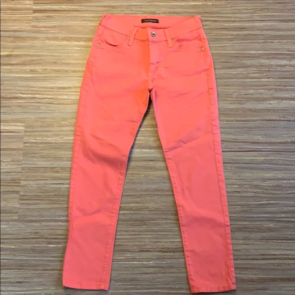 Coral color James jeans ankle pants